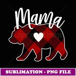 mama bear christmas buffalo plaid decoration -