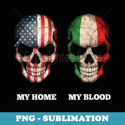 funny american home italian blood skull vintage design - decorative sublimation png file