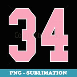 number 34 pink football basketball breast cancer aware - png transparent sublimation file