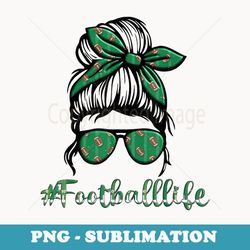 football mom life messy bun football season - creative sublimation png download