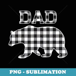 mens buffalo black and white plaid dad bear christmas pajama - vintage sublimation png download