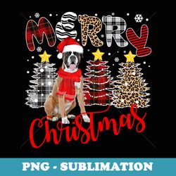 boxer dog xmas tree lighting boxer christmas - artistic sublimation digital file