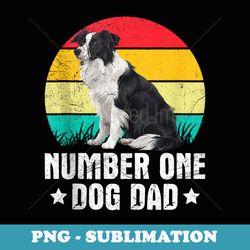 Border Collie Number One Border Collie Dad Vintage - Modern Sublimation Png File