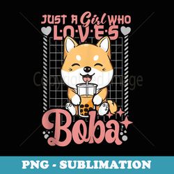 dog boba kawaii bubble tea shiba inu dog anime neko girls - creative sublimation png download