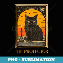 halloween black cat tarot the protector fortune teller cat - high-resolution png sublimation file