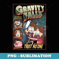 disney gravity falls trust no one scared dipper & mabel - signature sublimation png file