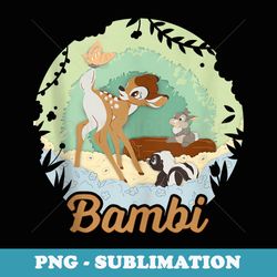 disney bambi thumper and flower paper cut portrait - decorative sublimation png file