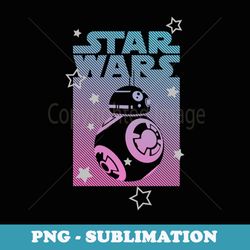 star wars retro classic bb-8 astromech droid stars logo - retro png sublimation digital download