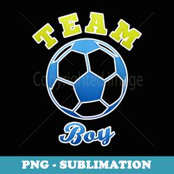 mens baby gender reveal party soccer theme, team boy, blue - png sublimation digital download