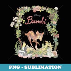 disney bambi floral portrait - trendy sublimation digital download