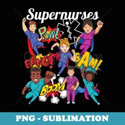 supernurses super hero comic superhero style rn nursing - instant png sublimation download