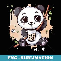 kawaii panda drink bubble tea anime s boys girls ns - retro png sublimation digital download