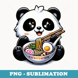 cute kawaii panda eating ramen japanese food anime - instant sublimation digital download