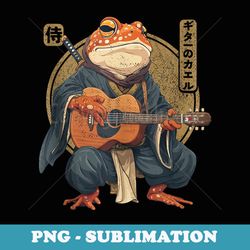 japanese samurai frog playing the guitar - professional sublimation digital download