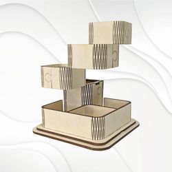 unique floating organizer holder for office and home svg dxf laser cutting design table decor laser cutting model