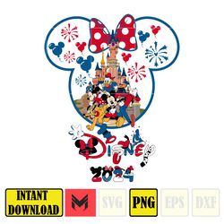 minnie disney 2024 png,mouse and friends png, magical castle png, retro 4th of july png, happy 4th of july png