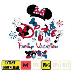 minnie disney family vacation 2024 png, magical castle png, retro 4th of july png, happy 4th of july png, fourth of july