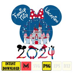 minnie family trip vacation 2024 png, mouse and friends png, magical castle png, retro 4th of july png