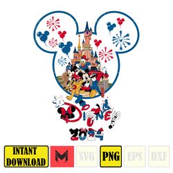 mouse disney 2024 png, mouse and friends png, magical castle png, retro 4th of july png, happy 4th of july png