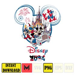 mouse disney 2024 png, mouse and friends png, magical castle png, retro 4th of july png, happy 4th of july png.