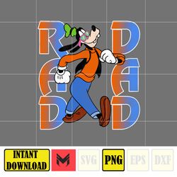 goofy rad dad png, cartoon rad dad png, father's day png, mouse and honey bear png, dad life png, dad design
