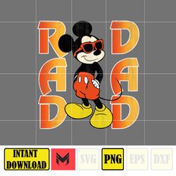 mickey rad dad png, cartoon rad dad png, father's day png, mouse and honey bear png, dad life png, dad design