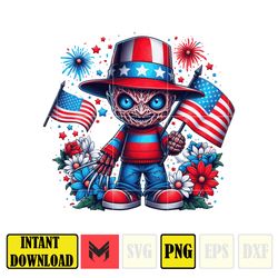 america freddy png, horror movie fourth of july png, cartoon independence day png, 4th of july sublimation, america png
