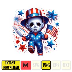 america michael myers png, horror movie fourth of july png, cartoon independence day png, 4th of july sublimation