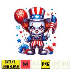 america pennywise png, horror movie fourth of july png, cartoon independence day png, 4th of july sublimation, america