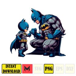 batman dad and son png, super hero dad and son png, father's day 2024 png, father's day png sublimation, clipart (2)