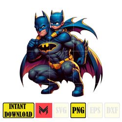 Batman Dad And Son Png, Super Hero Dad And Son Png, Father's Day 2024 Png, Father's Day Png Sublimation, Clipart (8)