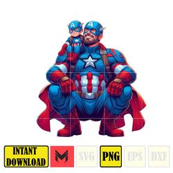 captain america dad and son png, super hero dad and son png, father's day 2024 png, father's day png sublimation (7)
