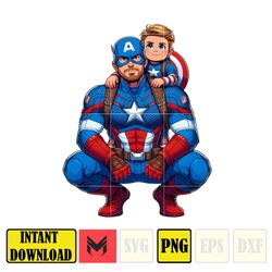 captain america dad and son png, super hero dad and son png, father's day 2024 png, father's day png sublimation (8)