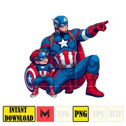 captain america dad and son png, super hero dad and son png, father's day 2024 png, father's day png sublimation (9)