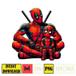 deadpool dad and son png, super hero dad and son png, father's day 2024 png, father's day png sublimation, clipart (1)