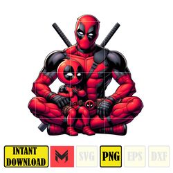 deadpool dad and son png, super hero dad and son png, father's day 2024 png, father's day png sublimation, clipart (2)
