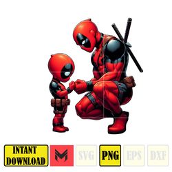 deadpool dad and son png, super hero dad and son png, father's day 2024 png, father's day png sublimation, clipart (3)