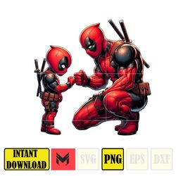 deadpool dad and son png, super hero dad and son png, father's day 2024 png, father's day png sublimation, clipart (4)