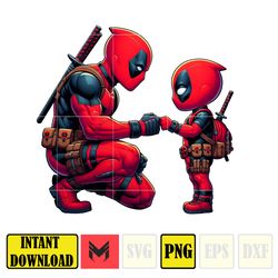 deadpool dad and son png, super hero dad and son png, father's day 2024 png, father's day png sublimation, clipart (5)