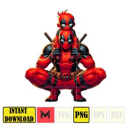 deadpool dad and son png, super hero dad and son png, father's day 2024 png, father's day png sublimation, clipart (7)