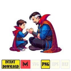 doctor strange dad and son png, super hero dad and son png, father's day 2024 png, father's day png sublimation (5)