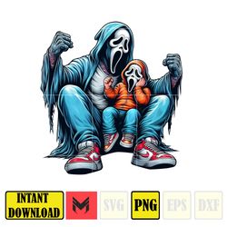 ghostface scream png, super hero dad and son png, father's day 2024 png, father's day png sublimation, clipart (1)