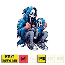 ghostface scream png, super hero dad and son png, father's day 2024 png, father's day png sublimation, clipart (3)