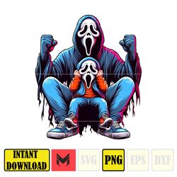 ghostface scream png, super hero dad and son png, father's day 2024 png, father's day png sublimation, clipart (4)