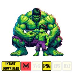 hulk dad and son png, super hero dad and son png, father's day 2024 png, father's day png sublimation, clipart (1)