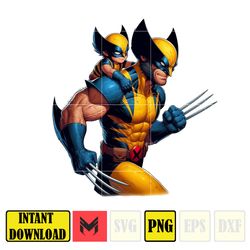 wolverine dad and son png, super hero dad and son png, father's day 2024 png, father's day png sublimation, clipart (4)