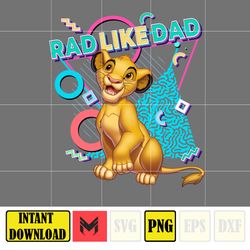 lion rad like dad png, designs cartoon rad dad png, father's day png sublimation, cartoon dad png, clipart