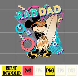 mickey rad dad png, designs cartoon rad dad png, father's day png sublimation, cartoon dad png, clipart