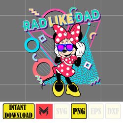 minnie rad like dad png, designs cartoon rad dad png, father's day png sublimation, cartoon dad png, clipart