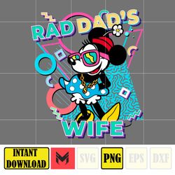 mouse rad dad's wife png, designs cartoon rad dad png, father's day png sublimation, cartoon dad png, clipart